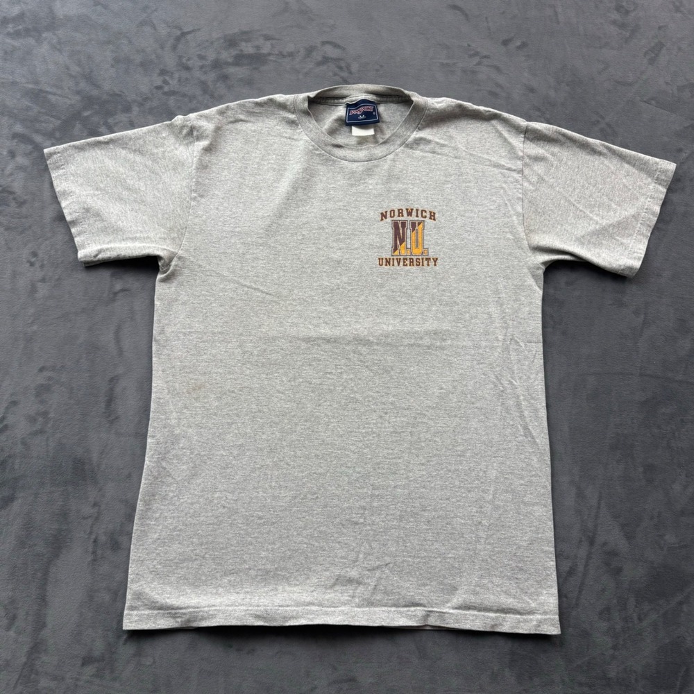 Jansport Norwich University T Shirt Mens Medium Gray NU Collegiate Graphic Tee